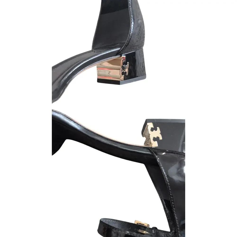Tory Burch Elegant Leather Heeled Sandals - Size 10
